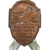 NSDAP - Badge de l'événement Beamten-Gautagung Stuttgart 11.2.1934