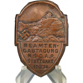 NSDAP - Beamten -Gautagung Stuttgart 11.2.1934 Event Badge. Espenlaub militaria