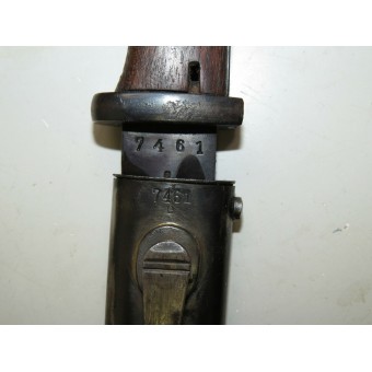 Tysk Mauser bajonett. Tillverkad av Gebr. Heller, matchande uppsättning.. Espenlaub militaria