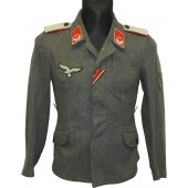 Luftwaffe FLAK löjtnant tunika med KRIM sköld utmärkelse.