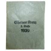 Award envelope for the Iron Cross, second class. Steinhauer