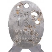 Company wardrobe tag of the third standard of the SS Totenkopf-Thuringia