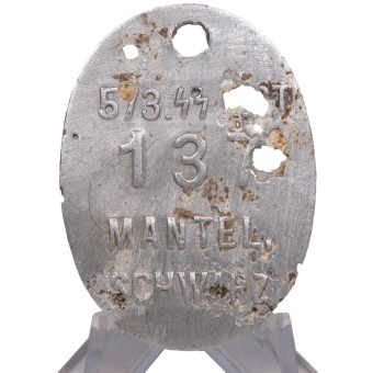 Company wardrobe tag of the third standard of the SS Totenkopf-Thuringia. Espenlaub militaria