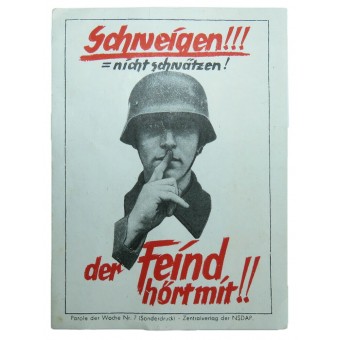 Stil, niet praten! - sticker.. Espenlaub militaria