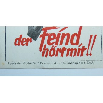 Stil, niet praten! - sticker.. Espenlaub militaria