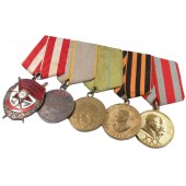 Award bar of five Red Army awards for officer