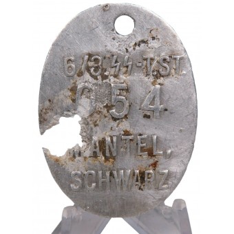 Garderobekaart voor zwarte SS-overjas Totenkopf-Standarte 3. Espenlaub militaria