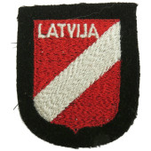 19e division lettone de la Waffen-SS, n° 2, écusson de manche, type Dachau