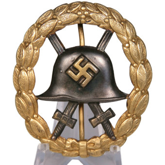Gold Wound Badge 1939 with Blackened Finish and Gilt. Espenlaub militaria