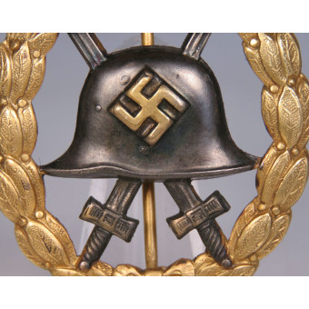Gold Wound Badge 1939 with Blackened Finish and Gilt. Espenlaub militaria