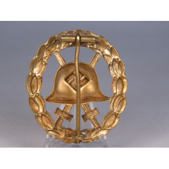 Gold Wound Badge 1939 with Blackened Finish and Gilt. Espenlaub militaria