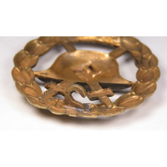 Gold Wound Badge 1939 with Blackened Finish and Gilt. Espenlaub militaria