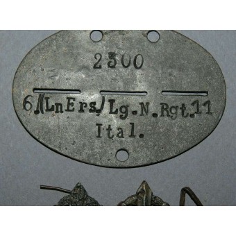 6 kP Ln Ers Lg. N. Rgt.11 italianos en la placa de identificación de la Luftwaffe. Espenlaub militaria