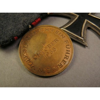 Croix de fer de deuxième classe 1939 par W. Deumer à Ludenscheid et barrette de la médaille des Sudètes. Espenlaub militaria