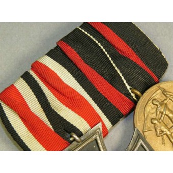 Croix de fer de deuxième classe 1939 par W. Deumer à Ludenscheid et barrette de la médaille des Sudètes. Espenlaub militaria