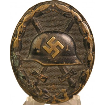 Verwundetenabzeichen 1939 in Schwarz / Svart sårmärke - märkt L/11 Wilhelm Deumer. Espenlaub militaria