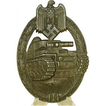 Panzersturmabzeichen in Bronze, Rückseite mit Namen des Besitzers.. Espenlaub militaria