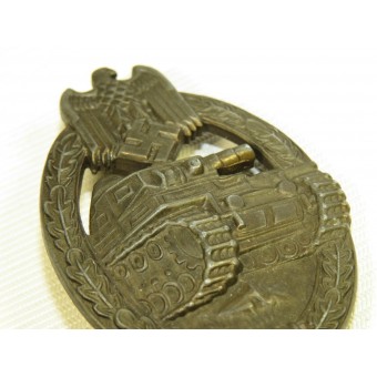 Réservoir de bronze insigne dassaut, propriétaire de face arrière du nom.. Espenlaub militaria