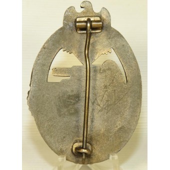Réservoir de bronze insigne dassaut, propriétaire de face arrière du nom.. Espenlaub militaria