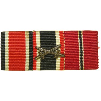 Alemán barra de la cinta soldado, EK II, KVK w / espadas, medalla de la campaña del Este. Espenlaub militaria