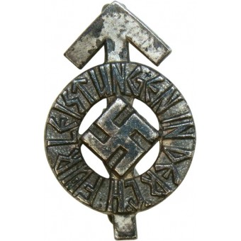 Hitlerjugend hj-leeaungsabzeichen miniatyyri. Hopealuokka, cupal, m 1/34 rzm. Espenlaub militaria