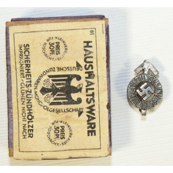 Hitlerjugend hj-leeaungsabzeichen miniatyyri. Hopealuokka, cupal, m 1/34 rzm. Espenlaub militaria