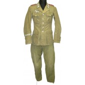 Wehrmacht Heer DAK Panzer Tropical Feldbluse M 40, tunic and breeches