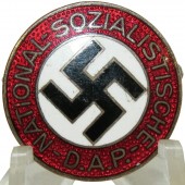 NSDAP party member pin, transitional type, pre "M/1",  maker marked: 39 RZM - Robert Beck