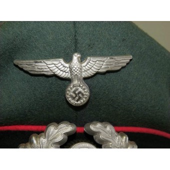 Wehrmacht Heer armored troops pink piped visor hat for enlisted men. Espenlaub militaria