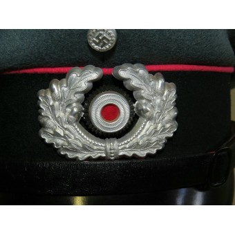 Wehrmacht Heer Armored Troops Pink Piped Visor Hat voor aangeworven mannen. Espenlaub militaria