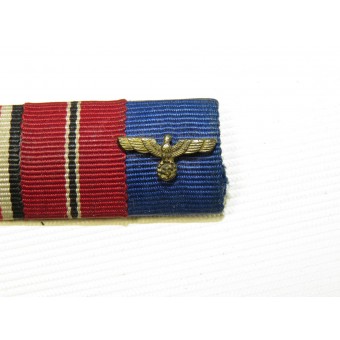 Wehrmachtsbandleiste mit 3 Auszeichnungen. WH-Medaille, EK, und WiO-Medaille. Espenlaub militaria