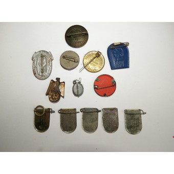 13 assorted badges from the 3rd Reich WHW series. Espenlaub militaria