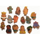15 figurine in argilla, distintivi della serie WHW. Terzo Reich