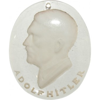 Glass pendant with a bas-relief of Hitler and the inscription on the bottom: Adolf Hitler. Espenlaub militaria