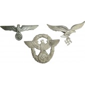 3 cap eagles: Wehrmacht, Luftwaffe, 3rd Reich police