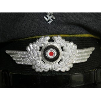 Sombrero de visera Luftwaffe para los rangos inferiores de personal de vuelo o paracaidistas. Espenlaub militaria