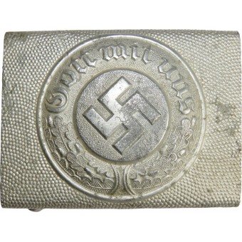 Gott Mit PS, Duitse 3e Reich Politie aluminium gesp JFS - Josef FEIX und sohne. Espenlaub militaria