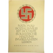 NSDAP poster - "National Socialism is the highest soldierly attitude in our  life." -  Hermann Goering