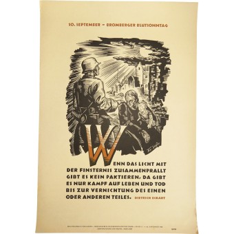 NSDAP -juliste - 10. syyskuuta - Bromberger Blood Sunday.. Espenlaub militaria