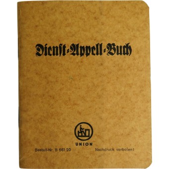 SA / SS der NSDAP Dienst Appell Buch. Unfilled, Monnaie. Espenlaub militaria