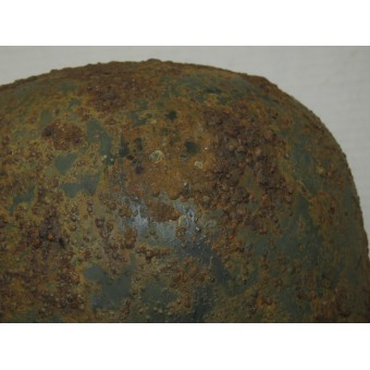 SS Double Decal Steel Helm M35, Q66, Battlefield gevonden in Kurland. Espenlaub militaria
