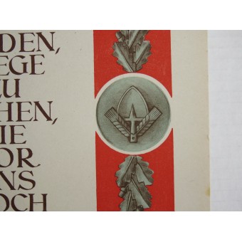 Еженедельный плакат с цитатами НСДАП. Мы должны найти в себе смелость пойти по тем же путям. Espenlaub militaria