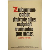 Detto settimanale della NSDAP, manifesto con frasi di A.Hitler.
