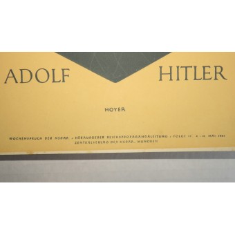 Wo der deutsche Soldat steht, kommt kein anderer hin Adolf Hitler. Wochenplakat der NSDAP. Espenlaub militaria