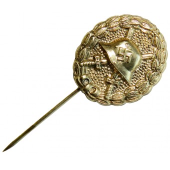 Verwundetenabzeichen in Gold 1st type, gold grade - 19 mm miniature. Espenlaub militaria
