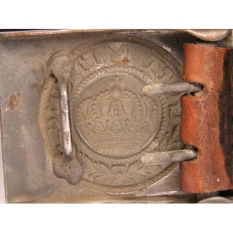 Cinturón alemán de la Primera Guerra Mundial con hebilla prusiana Gott mit Uns 1916. Espenlaub militaria