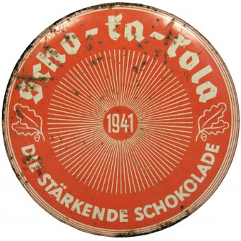 Жестяная укупорка для укрепляющего шоколада Вермахта 1941 года- die stärkende Schokolade. Espenlaub militaria