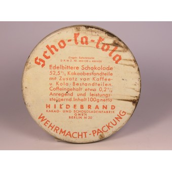 Жестяная укупорка для укрепляющего шоколада Вермахта 1941 года- die stärkende Schokolade. Espenlaub militaria