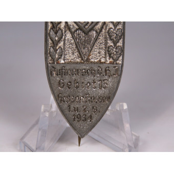 Нагрудный знак Aufmarsch Hitlerjugend Gebiet 13, 1–2 сентября 1934. Espenlaub militaria