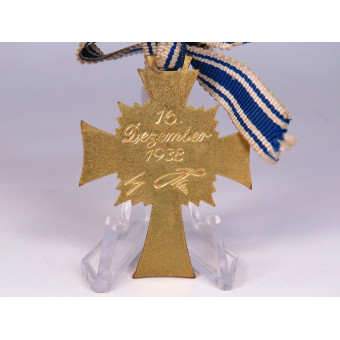 Крест матери в золоте с коробкой Werner Redo. Espenlaub militaria